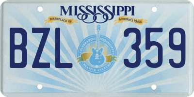MS license plate BZL359