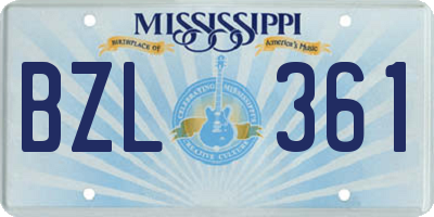 MS license plate BZL361
