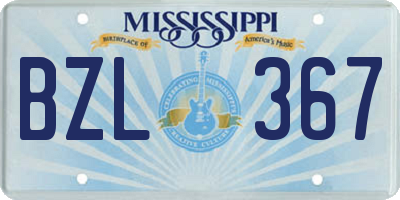 MS license plate BZL367