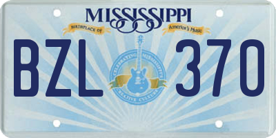 MS license plate BZL370