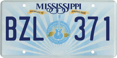 MS license plate BZL371