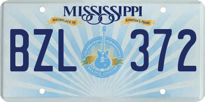 MS license plate BZL372