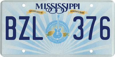 MS license plate BZL376