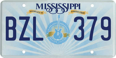 MS license plate BZL379