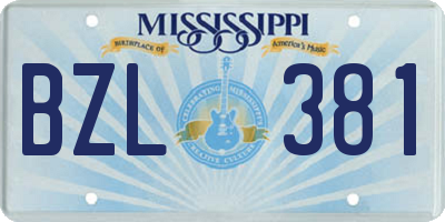 MS license plate BZL381