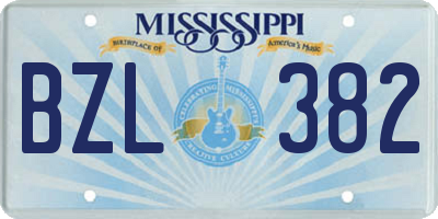 MS license plate BZL382