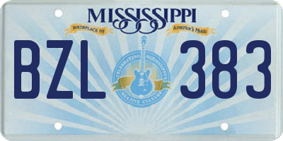 MS license plate BZL383