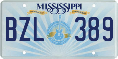 MS license plate BZL389