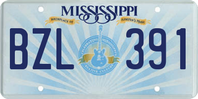 MS license plate BZL391