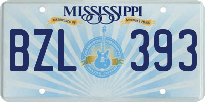 MS license plate BZL393