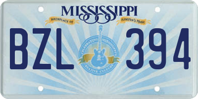 MS license plate BZL394