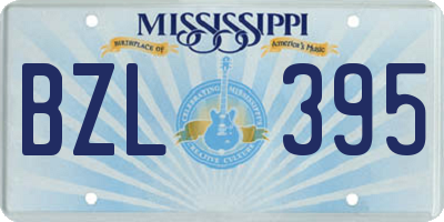 MS license plate BZL395