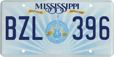 MS license plate BZL396