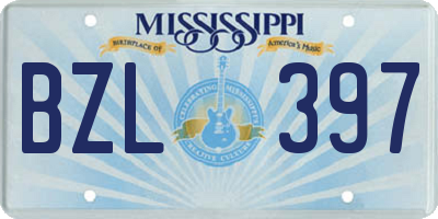 MS license plate BZL397