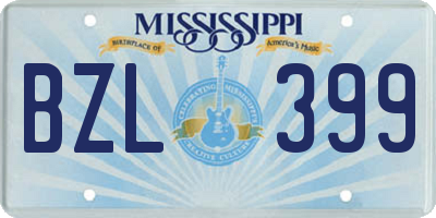 MS license plate BZL399