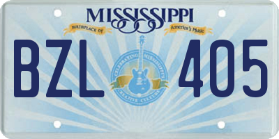 MS license plate BZL405