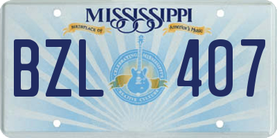 MS license plate BZL407