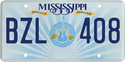 MS license plate BZL408