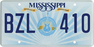 MS license plate BZL410