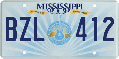 MS license plate BZL412