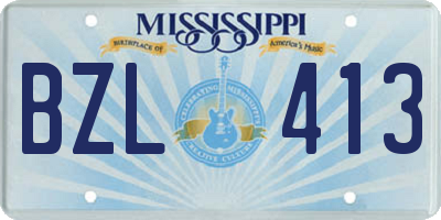 MS license plate BZL413