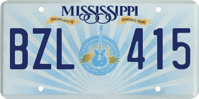 MS license plate BZL415