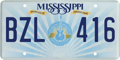 MS license plate BZL416