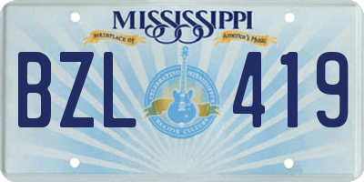 MS license plate BZL419