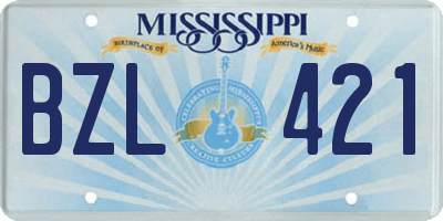 MS license plate BZL421