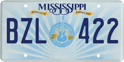 MS license plate BZL422