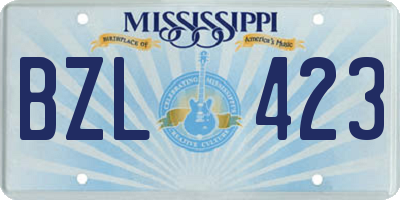 MS license plate BZL423
