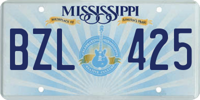 MS license plate BZL425