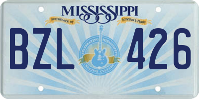 MS license plate BZL426
