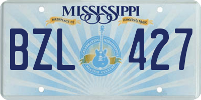 MS license plate BZL427