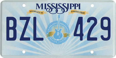 MS license plate BZL429