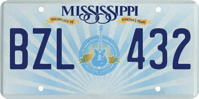 MS license plate BZL432