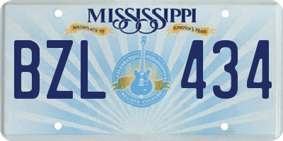 MS license plate BZL434