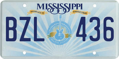 MS license plate BZL436