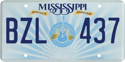 MS license plate BZL437