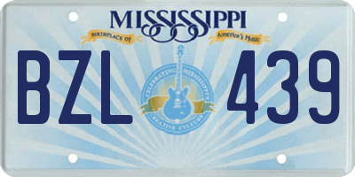 MS license plate BZL439