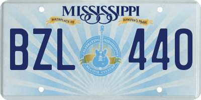 MS license plate BZL440