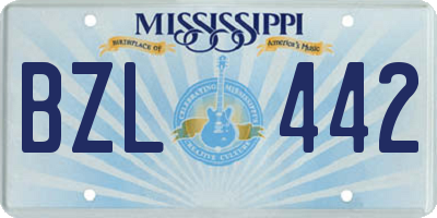 MS license plate BZL442