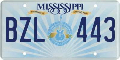 MS license plate BZL443