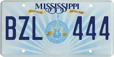 MS license plate BZL444