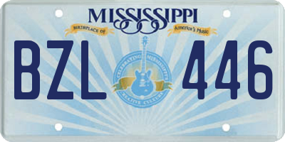 MS license plate BZL446