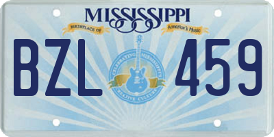 MS license plate BZL459