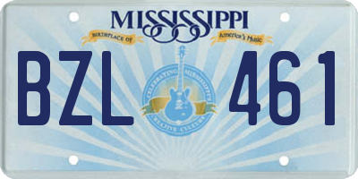 MS license plate BZL461