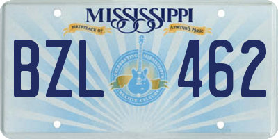 MS license plate BZL462