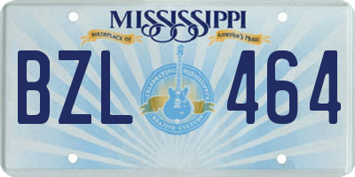 MS license plate BZL464