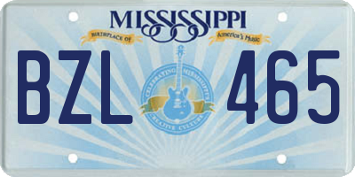MS license plate BZL465